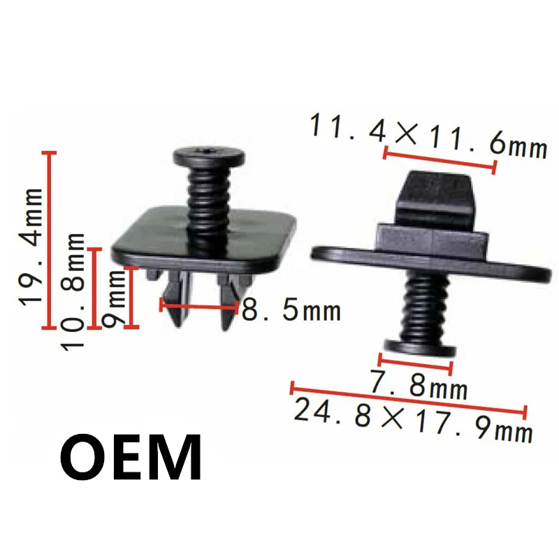 100pcs Bumper-Spoiler Diffuser Push-Type Clips Rivet Rear for VW 2012-2018 Passat Golf  WHT005263