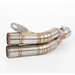 36-51MM Universal  Exhaust Motorcycle Double outlet Pipe Stainless Steel For Tirumph MV Agusta moto morini Z 125 990 ABS