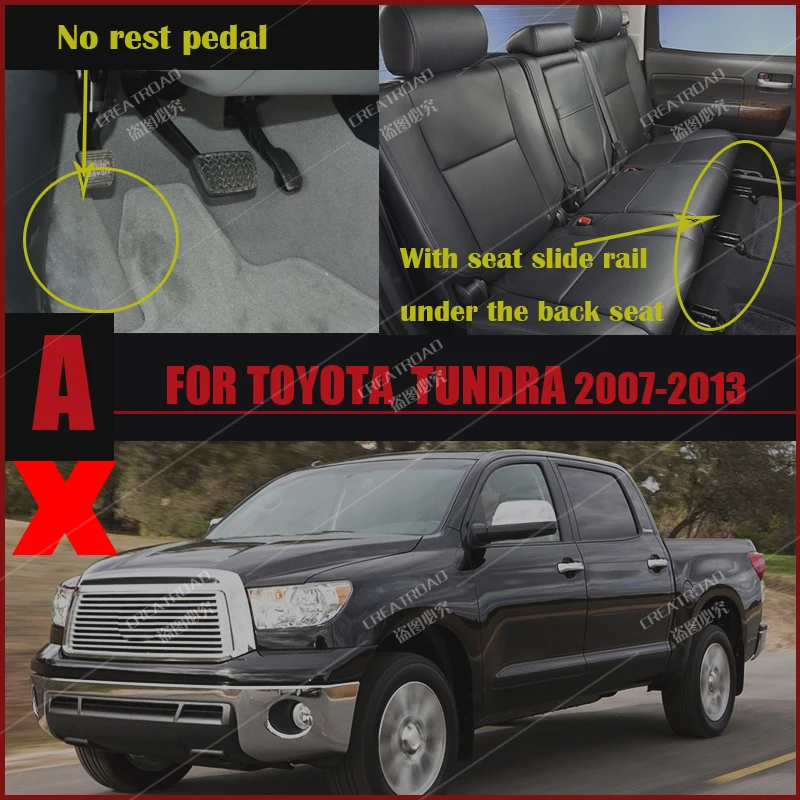 Car Floor Mats For Toyota Tundra 2007-2010 2011 2012 2013 Double Layer Auto Foot Pads Custom Carpet Interior Accessories Parts