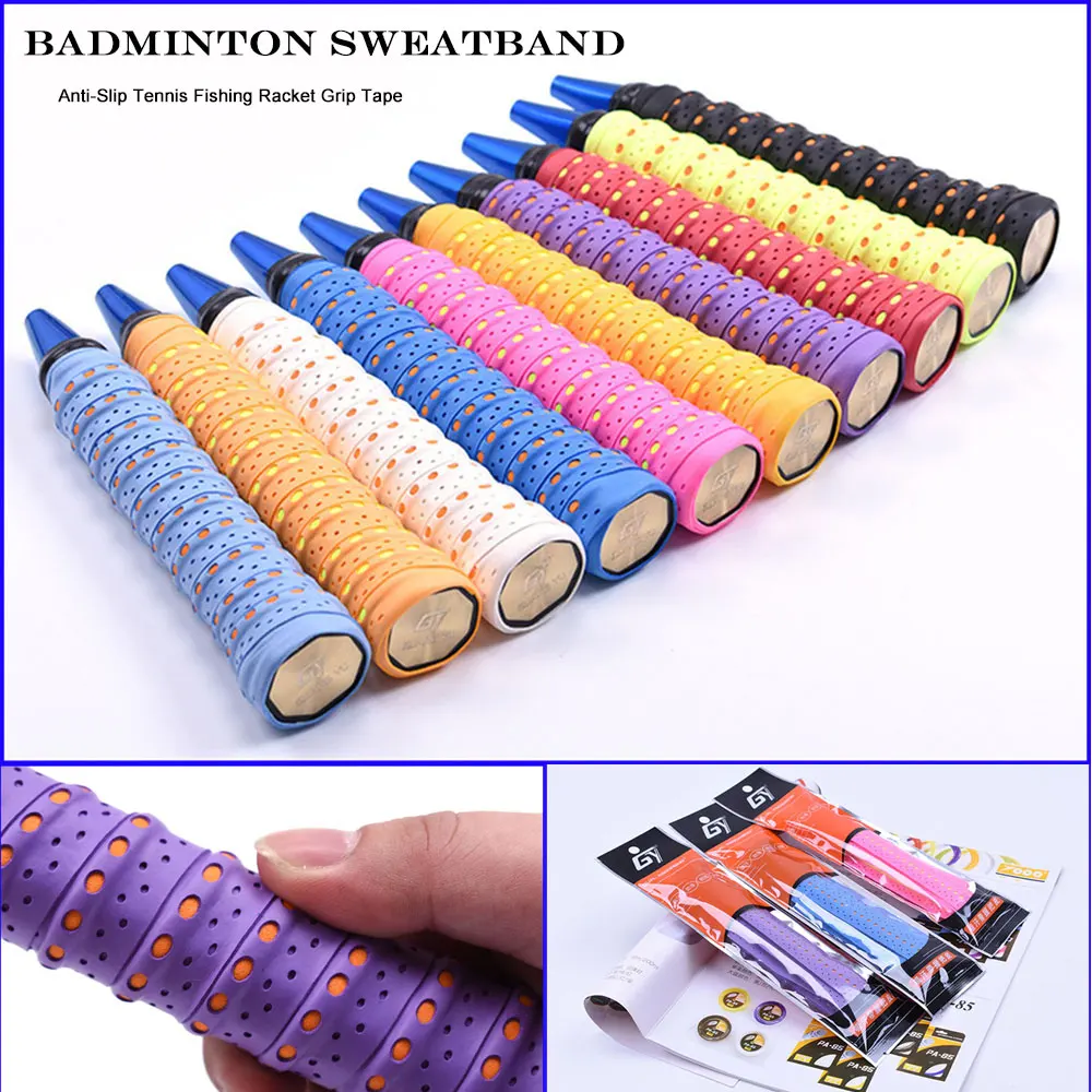 Squash Racket Baseball Bats Windings Over Bicycle Handle Badminton Sweatband Grip Tape Anti-slip Band Sweat Absorbed