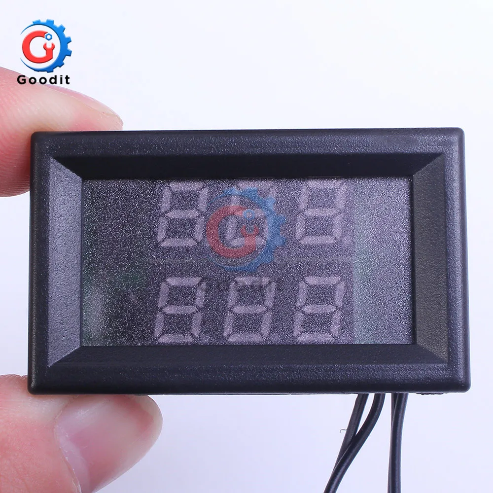 DC 4V-28V Mini Dual Display LED Digital Temperature Controller Temperature Sensor Thermometer Tester control + NTC Metal Probe