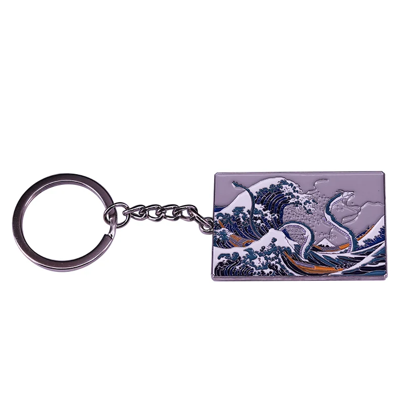 The Great Wave of Kanagawa Keychain Metal Keyring Hokusai Japanese Art Lovers Gorgeous Amazing Accessory