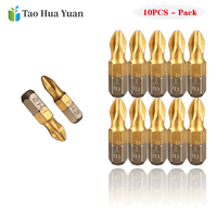 10pcs Anti Slip PH2 Screwdriver Bits 25mm Length 1/4\