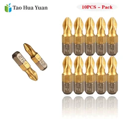 10pcs Anti Slip PH2 Screwdriver Bits 25mm Length 1/4