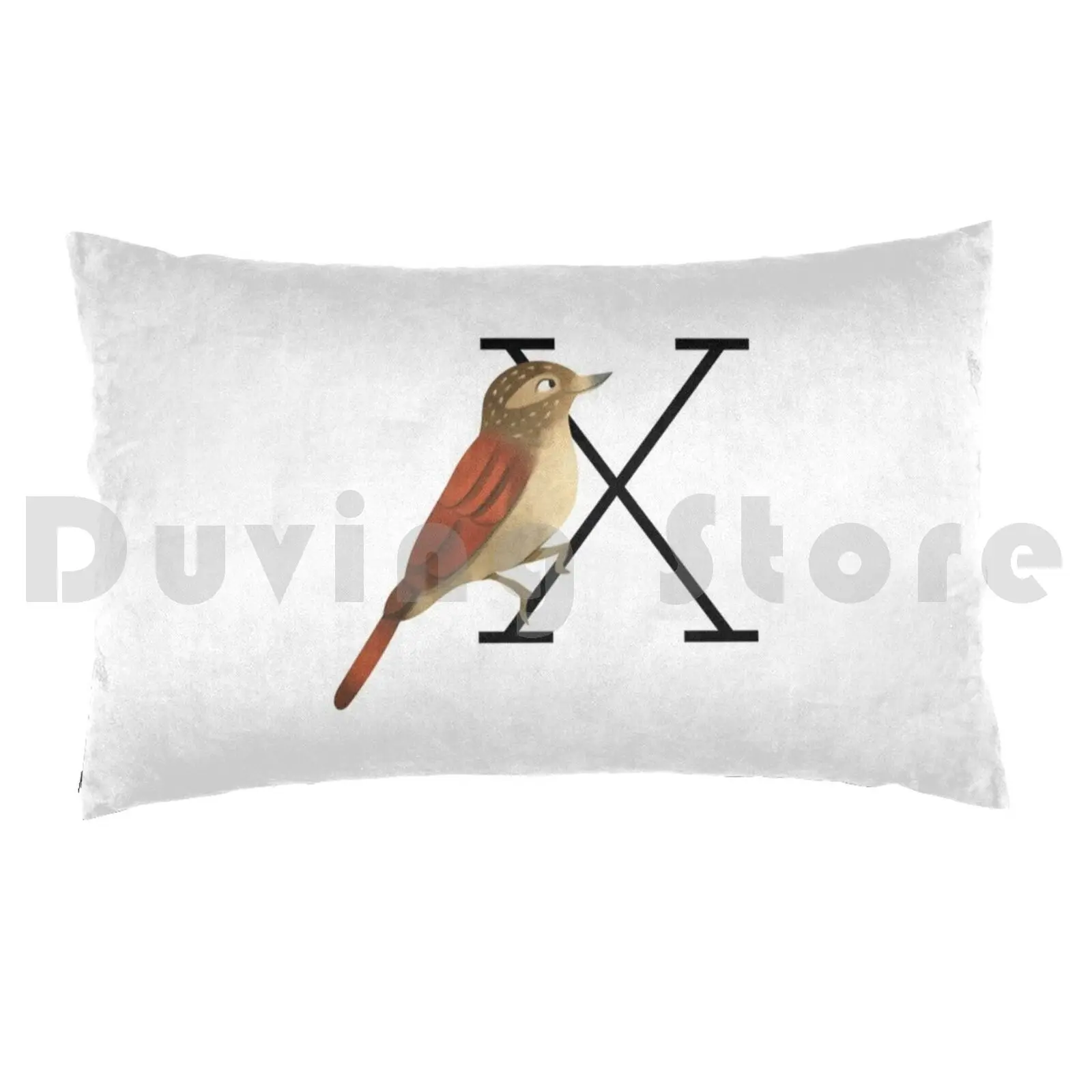 X As Xenops ( Animal Alphabet ) Pillow Case Printed 50x75 Letter Initial Alphabet Learn Learning Boy Girl