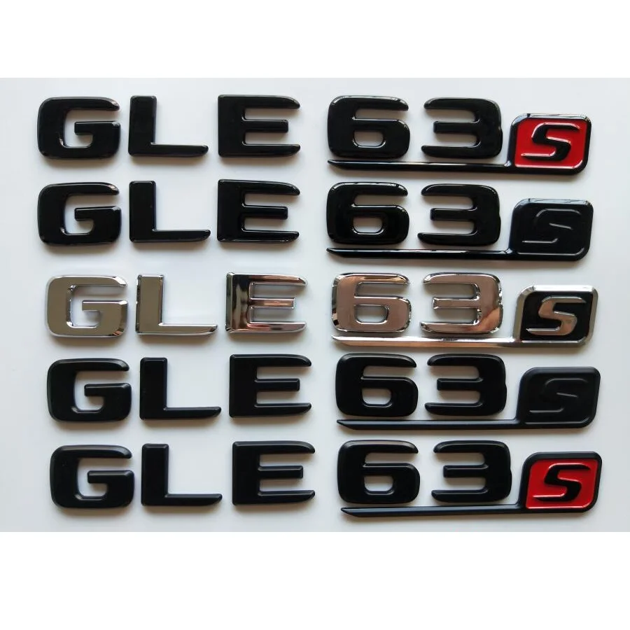 Chrome Black Letters Emblem for Mercedes Benz W166 W167 C292 GLE63 S AMG Trunk Rear Number Symbols