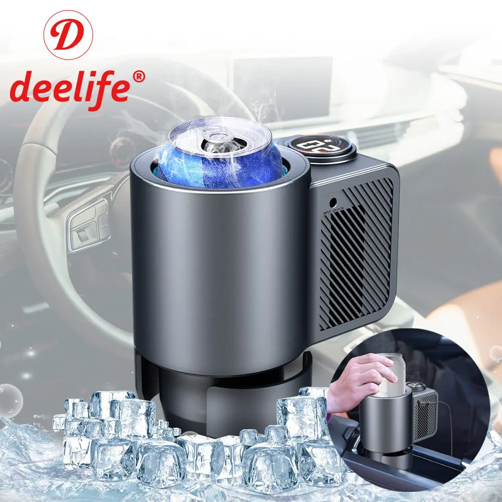 Deelife Can Cooler Car Cold Cup 12V for Auto Beverage Drinks Mug