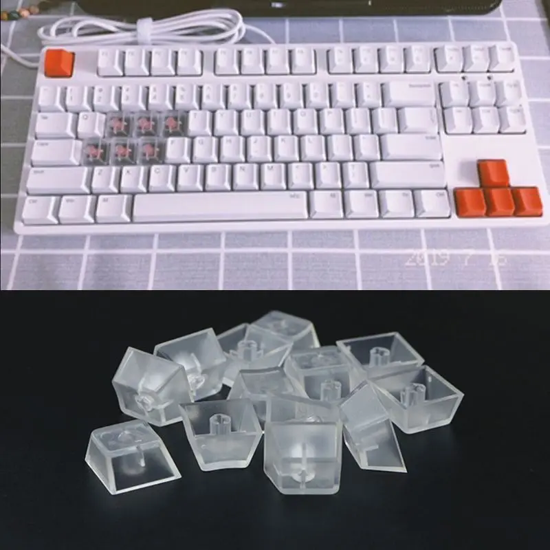 Transparent ABS Keycaps Mechanical keyboard Keycaps Matte Backlit Keycaps 10Pcs