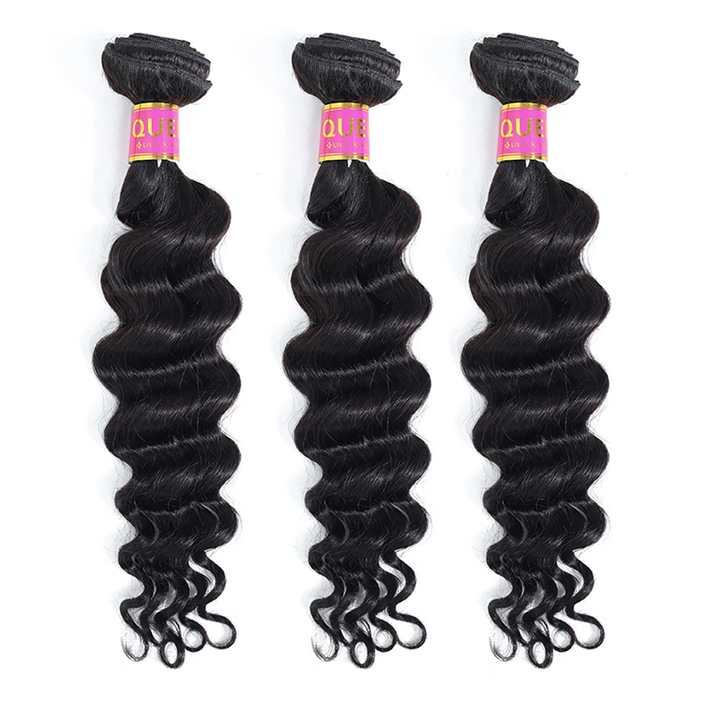 Bundel gelombang besar longgar dengan penutup bundel 3/4 dengan penutup 100% bundel jalinan rambut Malaysia Remy dengan penutup rambut Ratu