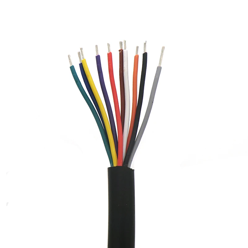 2464 Cable Sheath Wire 10 Core 28,26,24,22AWG through Extruding Production PVC Signal Control Line with Tin Copper 10m