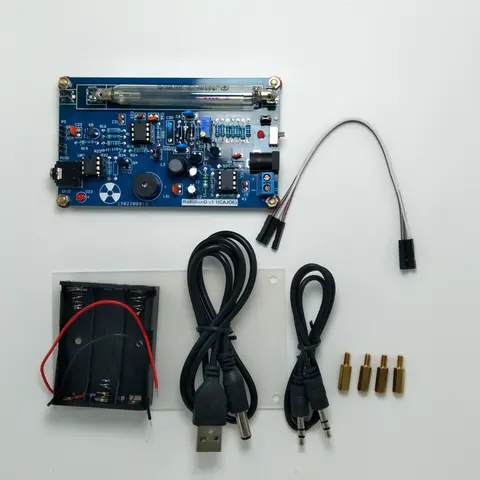 DIY Assembled Geiger Counters Kit Geiger Counter Module Miller Tube GM Tube Nuclear Radiation Detector With Sound Light Alarm