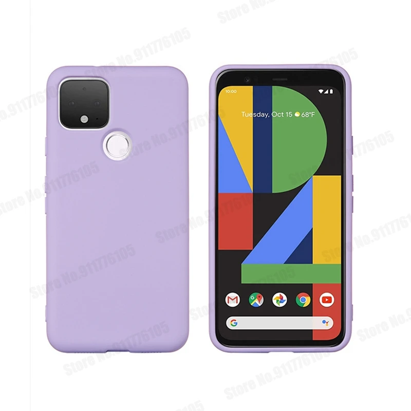 Liquid Silicone Phone Case For Google Pixel 5A 4A 5 4 3 5XL 4XL Candy Color Matte Protection Cloth Lining Shockproof Back Cover