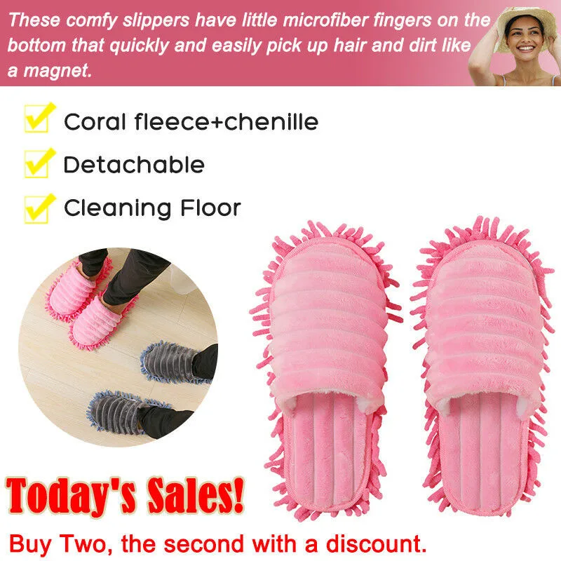 1PC Lazy Slippers Creative Shoes And Socks Slippers Mop Dust Removal Cleaning Floor Polish Multifunctional Household Slippers