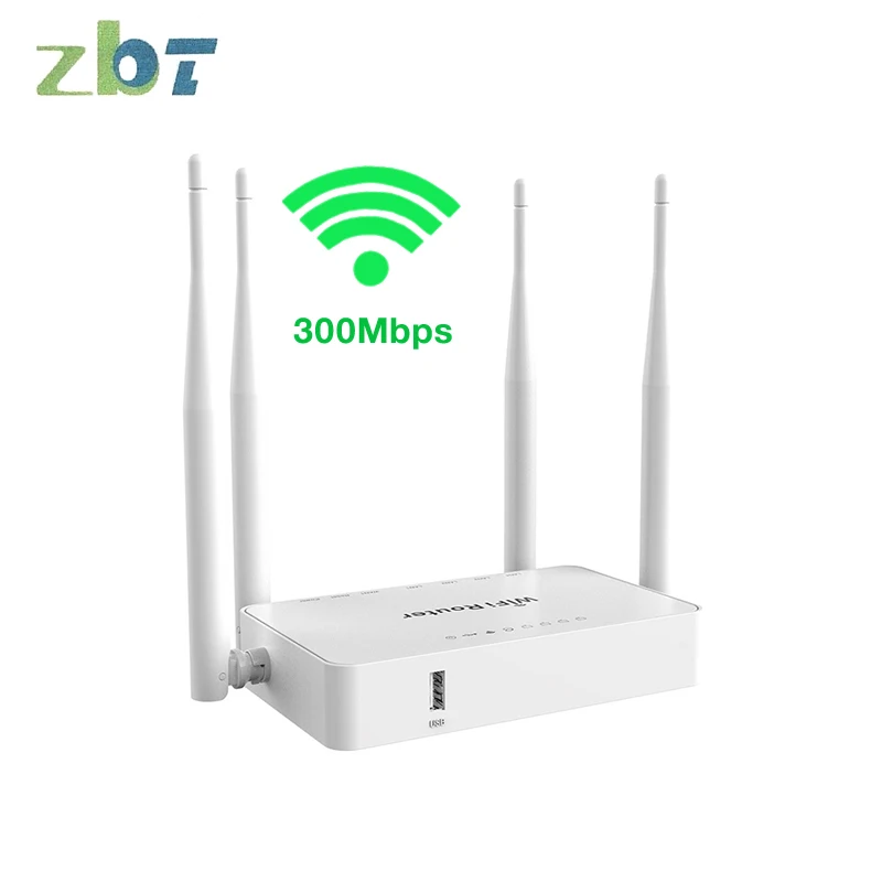 ZBT WE1626,Wireless WiFi Router,300Mbps 2.4G Stable Wireless Router,Support 3G 4G USB Modem,802.11N,With 4 High Gain Antennas