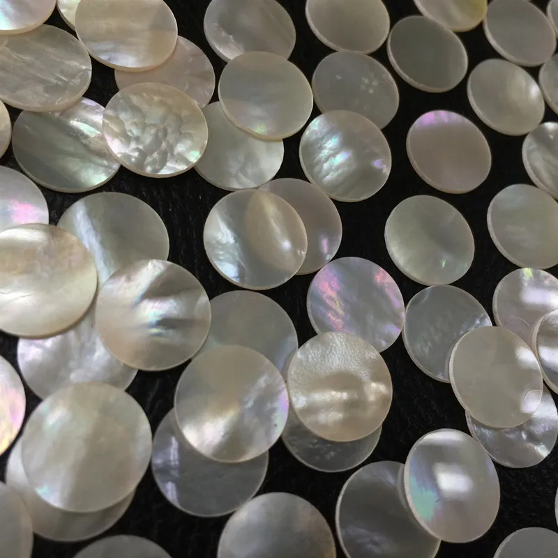 10pcs 15mm/18mm/20mm white Natural mother of pearl shell DIY musical instrument accessories and home crafts decoration materials