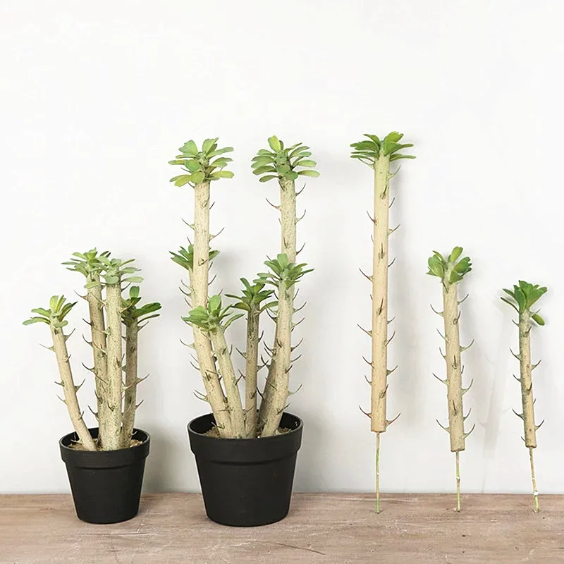 50cm Artificial Cylindrical Cactus Plants Tropical Plastic Rare Branch Art Crafts Modeling Props Hotel Office Balcony Home Decor