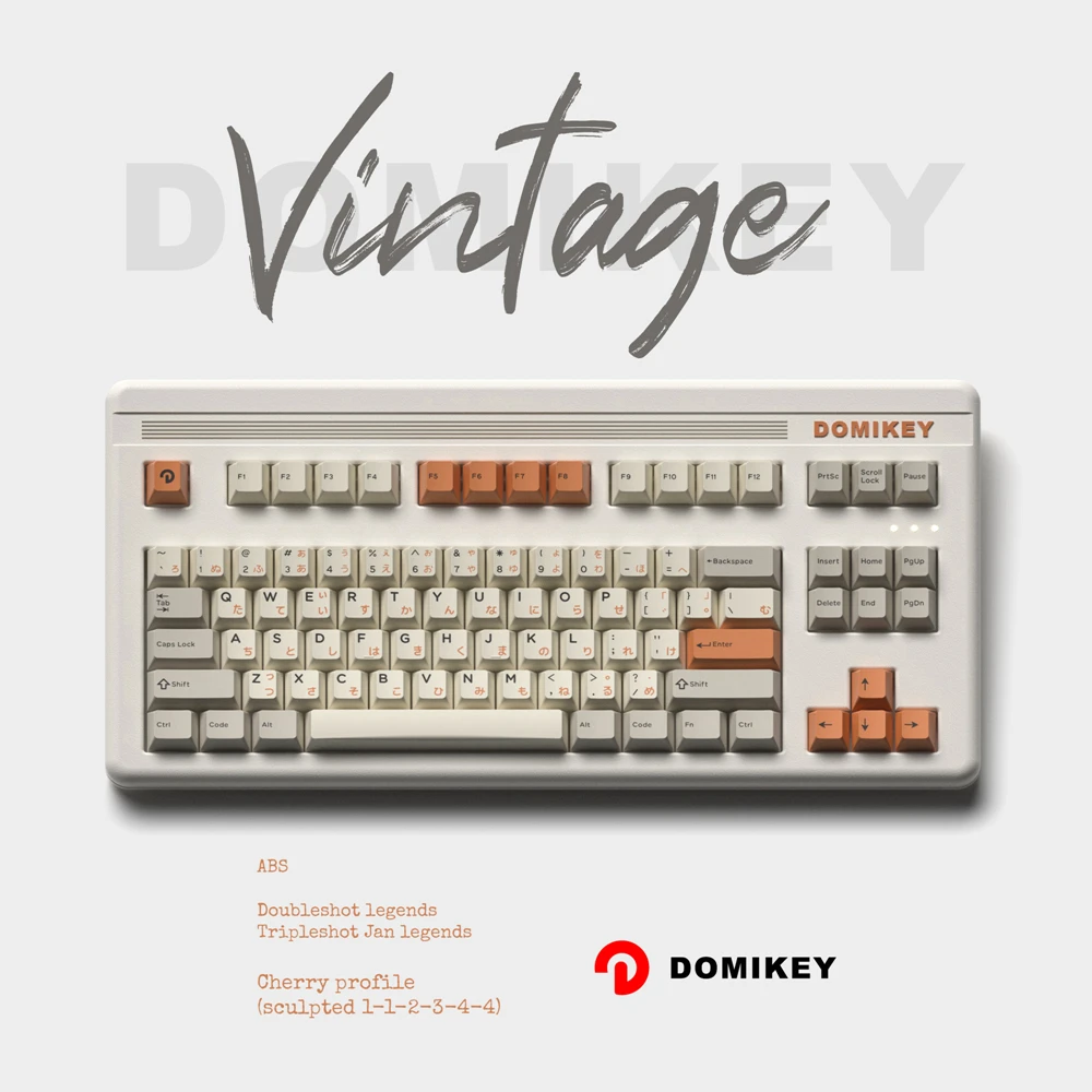 Imagem -04 - Domikey Vintge Cereja Perfil Abs Doubleshot Keycap para mx Stem Teclado Poker 87 104 Gh60 Xd64 Xd68 Xd84 Bm60 Bm65 Bm68 Bm80
