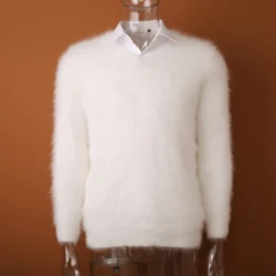 New genuine mink cashmere sweater men pure  cashmere sweater pullovers mink sweater free shipping S200416