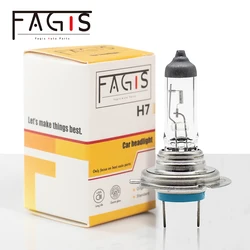 Fagis Hot Sale H7 12v 55w 3350K Clear Car Headlight Quartz Glass White Lights Auto Lamps Halogen Bulbs 1Pcs