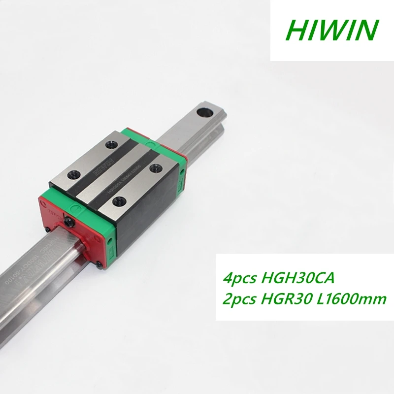 ORIGINAL HIWIN 2pcs Linear guide HGR30-L1600mm rail and 4pcs HGH30CA linear block carriage