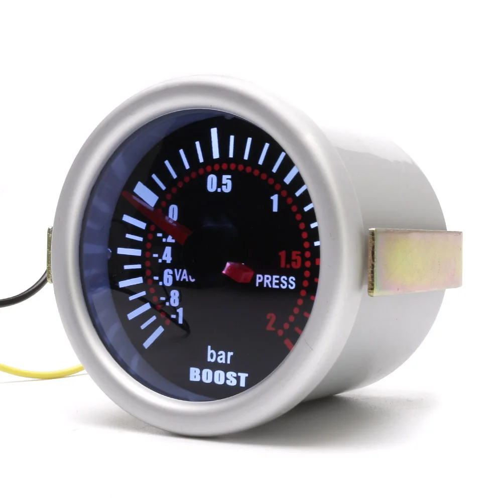 Digital Universal 52mm Car Turbo Boost Vacuum -1~2 BAR Gauge Press Pressure Gauge Pointer Meter Smoke Len LED