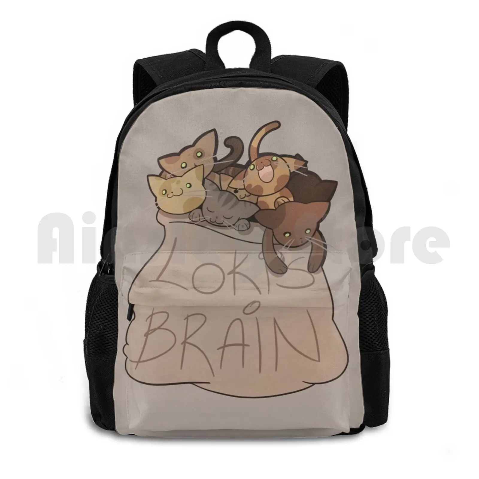 Brain Outdoor Hiking Backpack Waterproof Camping Travel The Comics Cats Cute Geek Geeky Nerd Nerdy Movie Movies Funny Parody