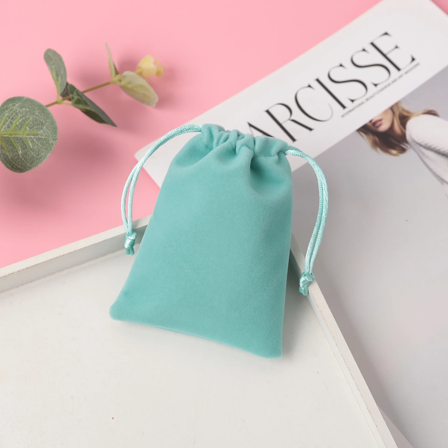 10 Stück Samt-Geschenktüten mit Kordelzug, Schmuckverpackungsbeutel für Hochzeit, Weihnachten, Party, Dekoration, Wimpern, Make-up-Aufbewahrungsbeutel – Detail 5