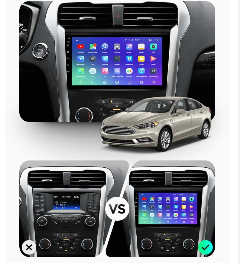 128GB Android 10 PX6 is Suitable for Ford Mondeo 5 2014 - 2019 GPS Navigation Car Radio Video Stereo Multi-function CarPlay Host