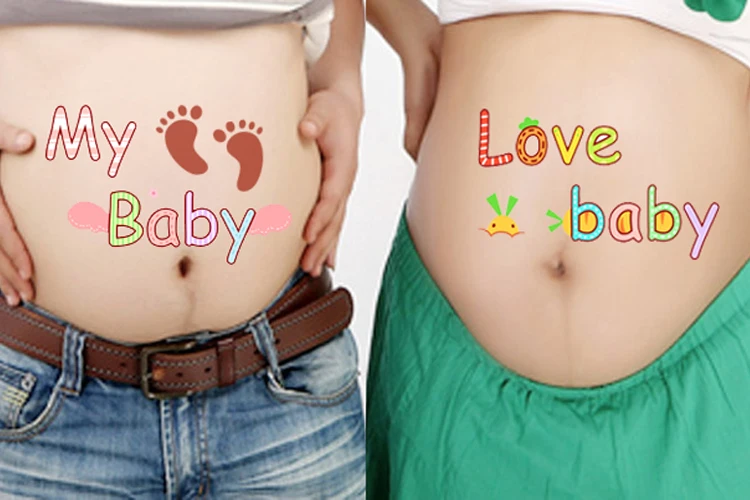 Kawaii auto-feito para mulheres grávidas terapia adereços de fotos de maternidade fotografias de gravidez pintura de barriga adesivos de fotos