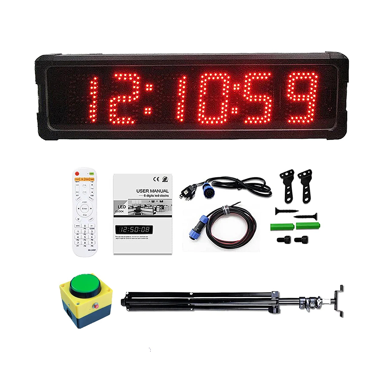 Outdoor Special Waterproof High Temperature Resistance Stopwatch, Large LED Timer, Marathon Race Clock, App Control