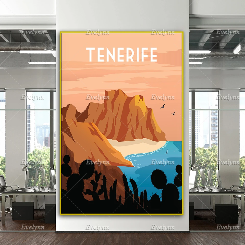 Canary Islands Print, Tenerife Travel Print, Tenerife Travel Poster, Tenerife Wall Art Home Decor Canvas Unique Gift