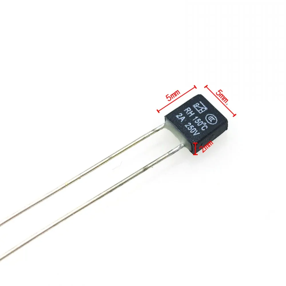 100PCS Schwarz Quadrat Fan Motor 2A 250V Thermische sicherung LED Fues 95 105 110 115 120 125 130 135 140 145 150 grad Temperatur Schalter – Detail 8