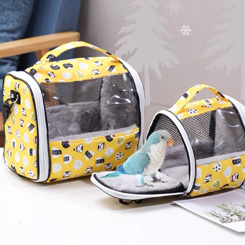 

Warm Pet Bird Carrier Lightweight Parrot Cage Portable with Plush Sugar Glider Backpack Hamster Bag for Small Animals Accessorie