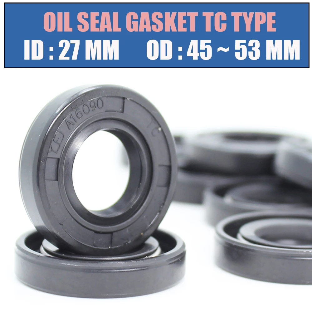 

ID 27mm Oil Seal Gasket TC Type Inner 27*45/47/48/50/52/53 mm 8Pcs Bearing Accessories Radial Shaft NBR Seals