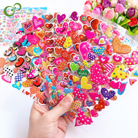 6 Sheets Different 3D Cute Anime Stationery Sticker On Notebook Phone Laptop Love Heart Stickers Office School Supplies GYH