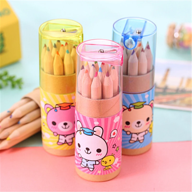 

DL Lovely doctor bear pencil 12 color pupil color lead children art painting products painting nontoxic Exquisite stationery of