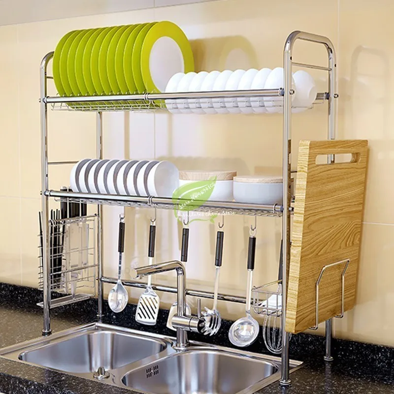 Kitchen Organizer and Storage Sink Drying Rack Does Not Rust Wall Hooks for Pots Pans Storage Shelf Rack Pan Dish Rack