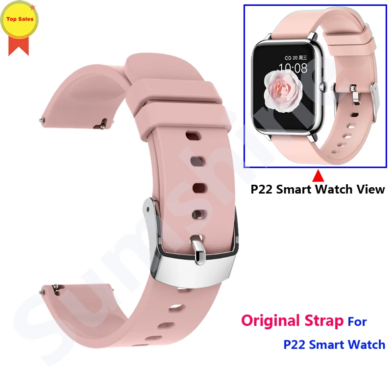 Original Silicone Wrist Strap For P22 Smart Watch Replacement Belt 20mm Watchband Watch Accessories Watch Strap For P22 Bracelet