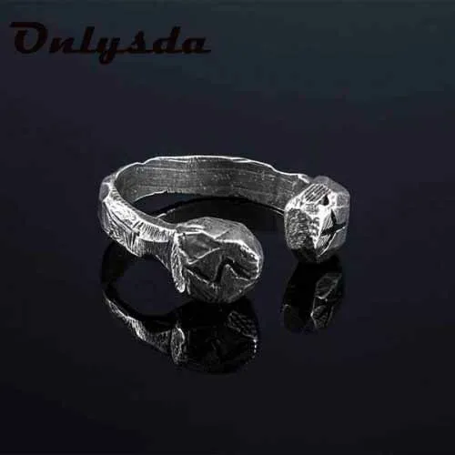 Dropshipping Stainless steel Odin Norse Runes Viking Anel Amulet Rune Couple Dating Rings For Men Women Words Retro Jewelry