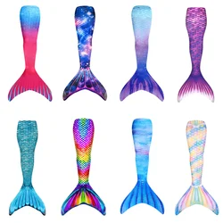 Women Girls Mermaid Tails Cosplay Bathing Beach Swimmable Flower Mermaid Costume No Monofin Swimwear Clothes For Kids Adult