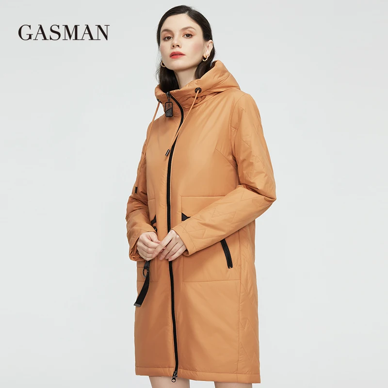 GASMAN 2022 New Women\'s autumn coat long Thin Cotton parka casual fashion ladies trench high quality spring jacket 81872