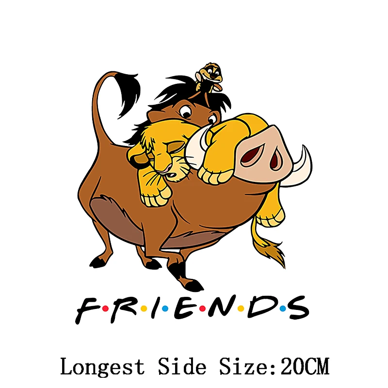 Cartoon The Lion King Heat Transfer Stickers on Clothes Lovely Friends Simba Kids DIY Clothing Patch on Iron Clothes for T-shirt