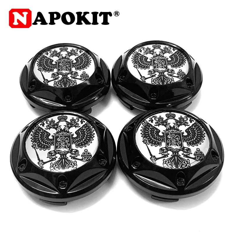 4Pcs/lot 68MM Car Styling Coat of Arms of Russia Eagle Emblem Car Wheel Hub Cap Rim Wheel Caps Cover