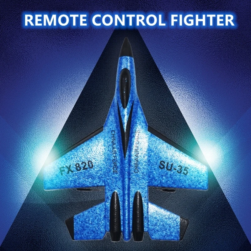 전기 자동 균형 무선 제어 RC 비행기 전투기 200M EPP 소재 안티 크래시 LED 조명 고정 날개 RC 비행기