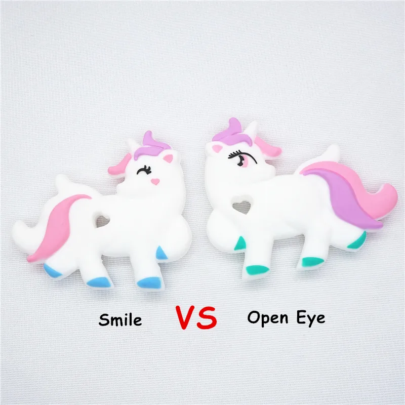 Chenkai 10PCS BPA Free DIY Baby Shower Pacifier Dummy Teether Sensory Toy Accessories Silicone Unicorn Teether