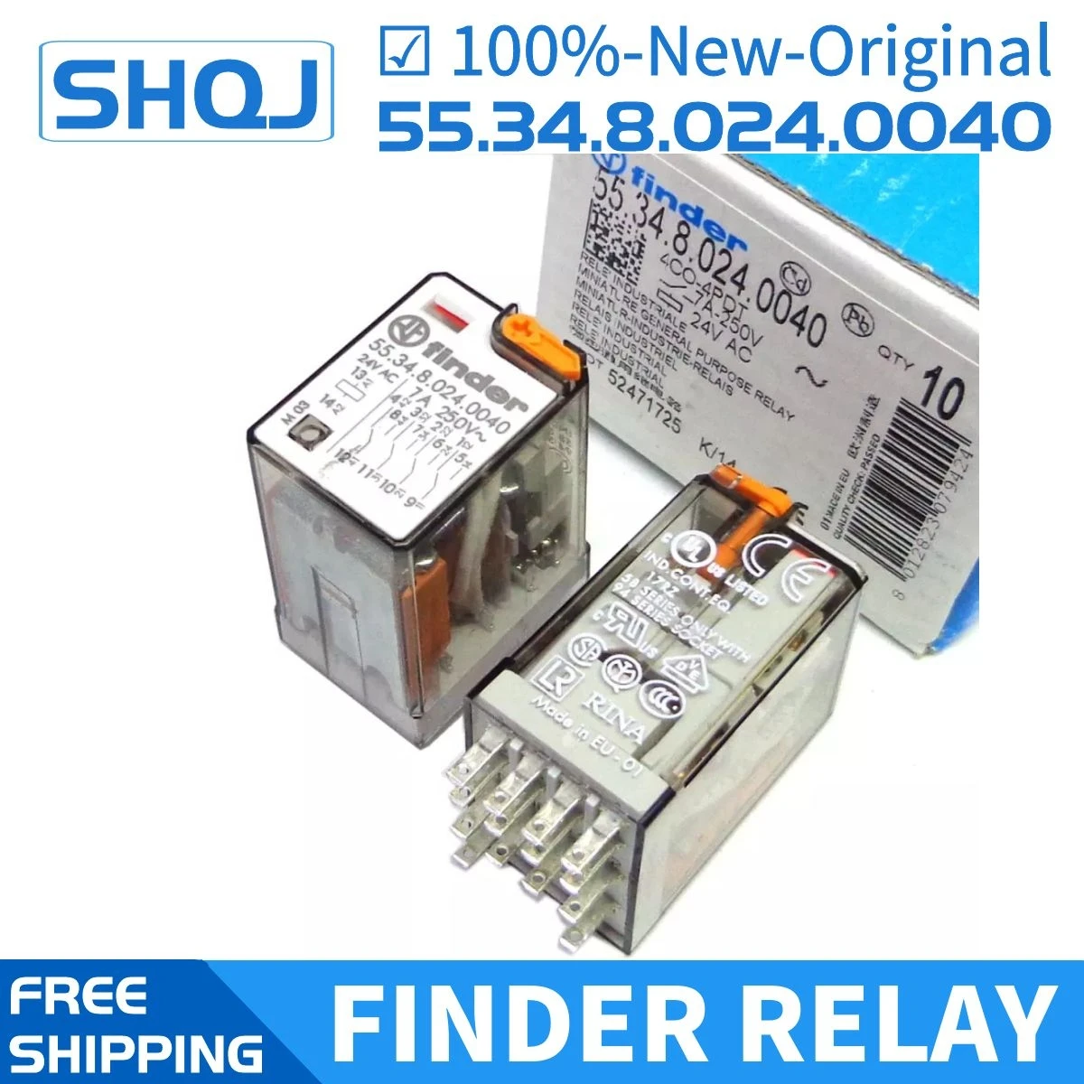 

finder relay 55.34.8.024.0040 24VAC 4CO 14PIN 7A 100%-new-original