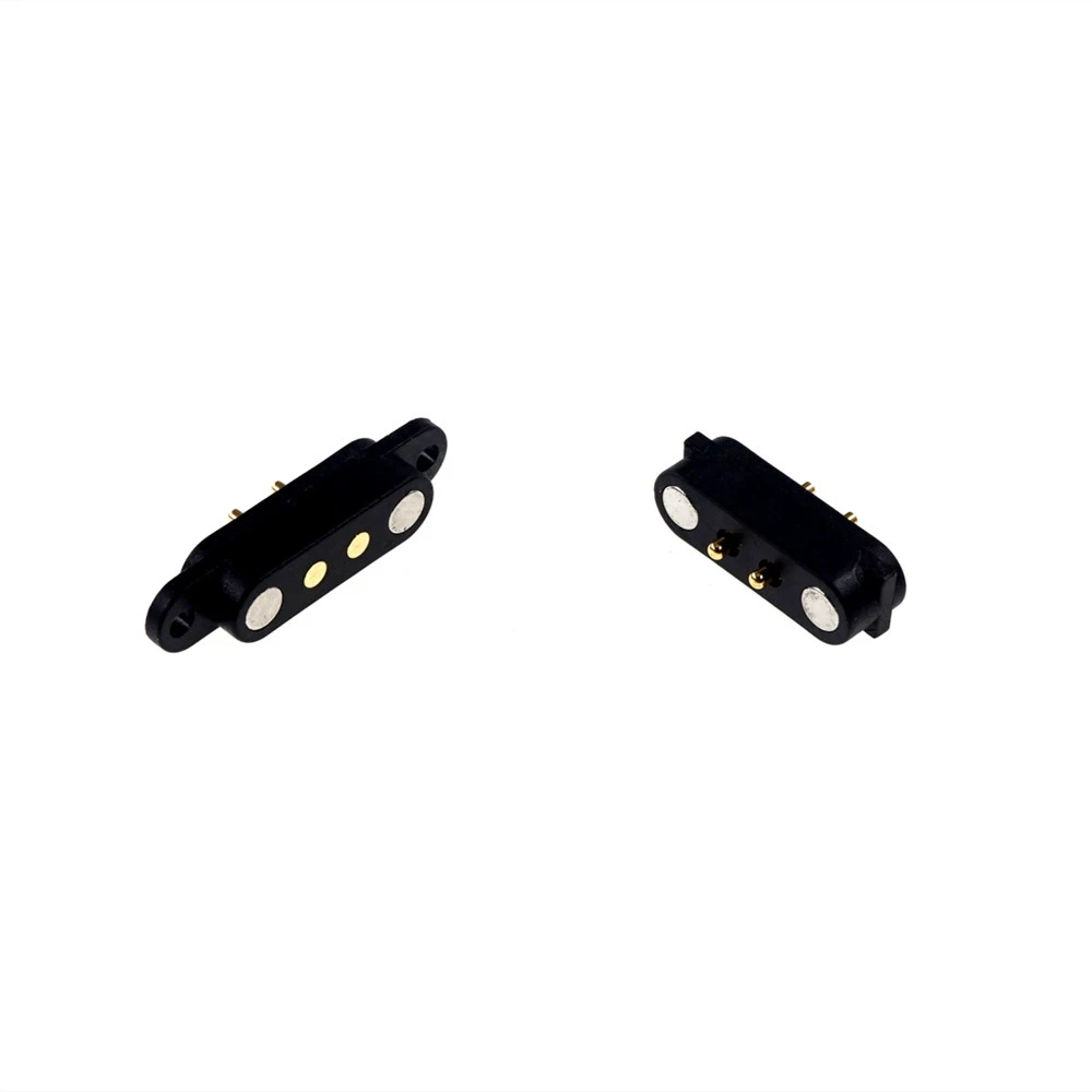 1-3 Pair Spring-Loaded Magnetic Pogo Pin Connector 2 Pole Pitch 2.8 MM Through Hole Male Female 2A 36V DC Power Charge Probe
