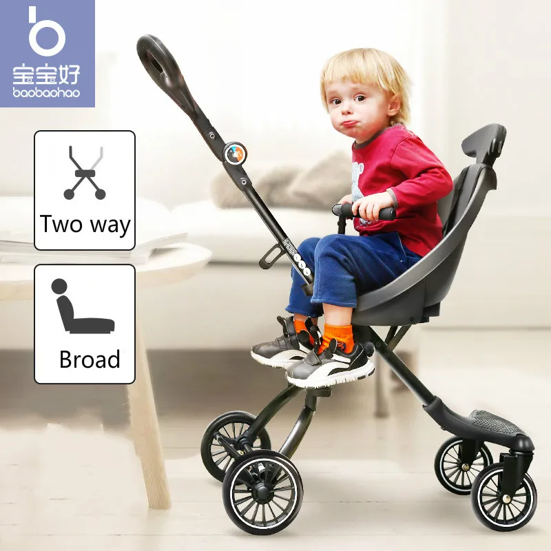 

Baby Stroller Foldable Lightweight Two-way Four-wheel High Landscape Children Slip Baby Artifact for Baby Buggy