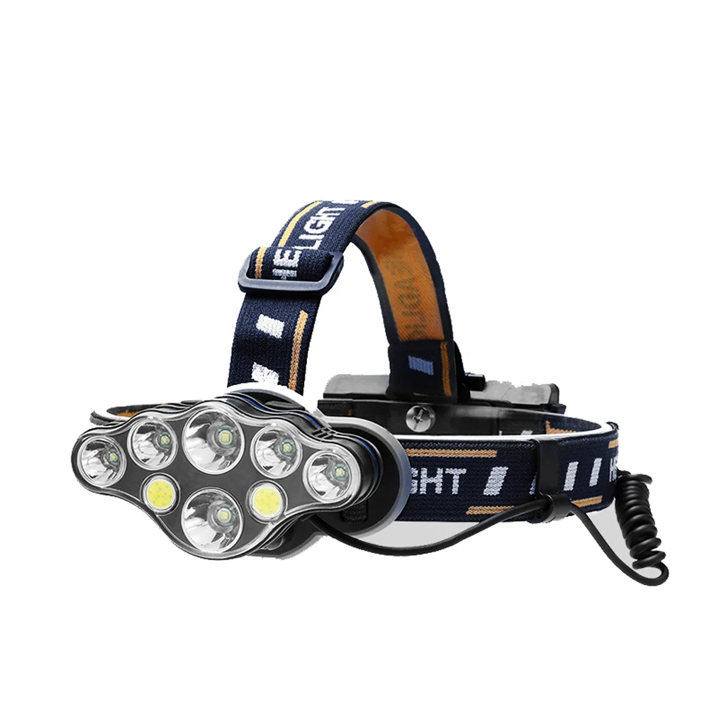 LED Headlamp Smart Light T6 COB High Power Rechargeable 18650 Battery Fishing  Camping Fishing Headlight Stepless Dimming