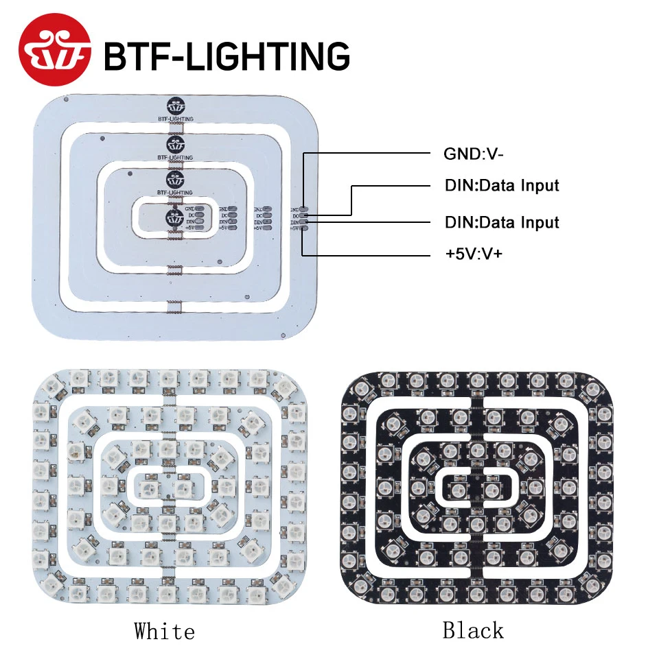 Вспышка WS2812B с RGB-подсветкой, вспышка с 62 светодиодами, WS2812B, вспышка с 64 светодиодами, 256 светодиодов, 8x8, 16x16, 8x32, цифровой экран с